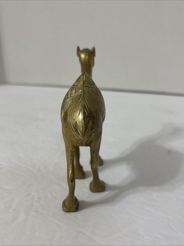 Vintage Brass Camel Etched Figurine Mid Century Modern Home Accent Nativity - Picture 4 of 5