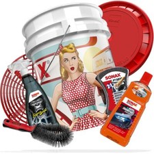 SONAX Wascheimerset Felgenreiniger Felgenbürste Grit Guard 5 GAL Pin Up 7-teilig