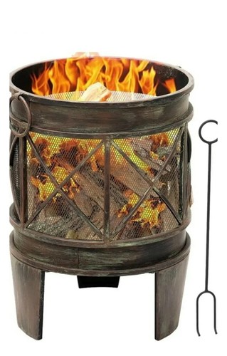 Amagabeli 58cm Outdoor Fire Pit for Garden Fire Brazier Deep Large Capacity Fire