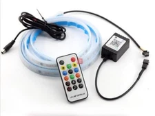 BT App Remote Hood Tailgate Flow Chasing Rainbow RGB Neon Strip Lamp DRL for GMC