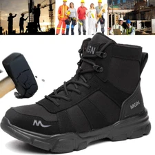Indestructible Steel Toe Work Boots for Men Construction Waterproof Safety Shoes