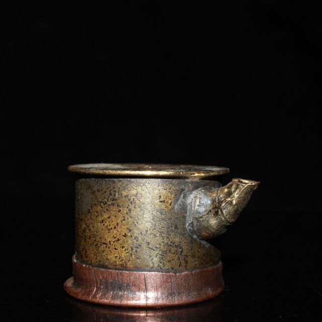 55mm Collect Small Chinese Bronze Water Dropper Inkstone Drops Statue 55mm Collect Small Chinese Bronze Water Dropper Inkstone Drops Statue