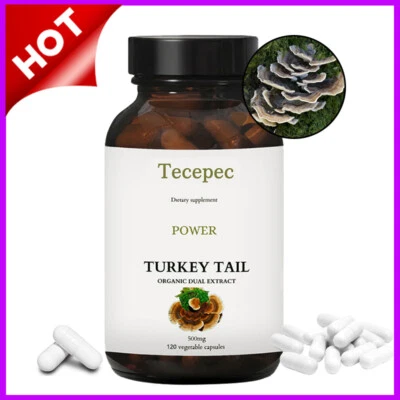 TECEPEC Tail Mushroom Capsules Organic Extract, Digestive Health, Antioxidants
