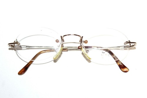 BRAND NEW CAC 802 LIGHT GOLD TORTOISE AUTHENTIC RIMLESS EYEGLASSES RX 50-20-135 - Picture 7 of 7