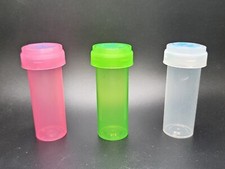 Colorful Prescription BOTTLE With Reversible Cap BRAND NEW 6PACK 16 DRAM