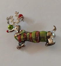 Christmas Reindeer Dachshund Lapel Pin