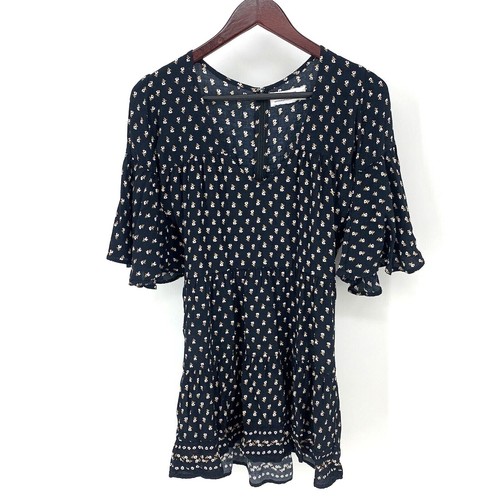 Vestido túnica Anthropologie x Faithfull the Brand Fresa talla XS 2 azul floral usado en excelente estado - Imagen 2 de 10