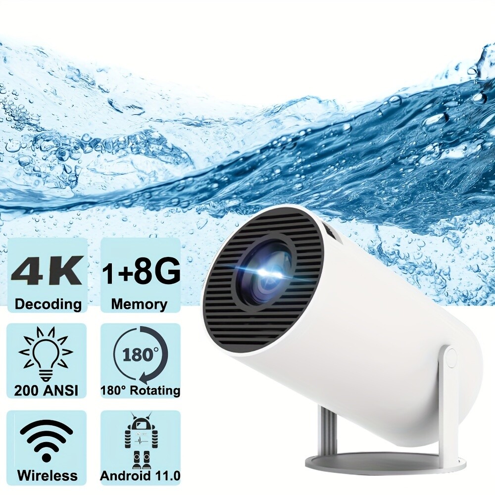 4K Bluetooth Mini Projector 1080P WiFi UHD Portable Home Theater for iOS Android-image