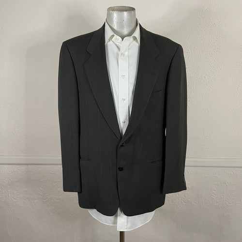 Vintage Pierre Cardin 2 Piece Suit Mens 42R 32x29 Dark Green Windowpane Check - Picture 4 of 11
