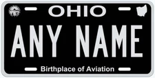 Ohio  Black Silver Personalized Novelty Car Auto License Plate Any Name