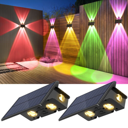 LED Solar Fence Lights Outdoor Garden Deck Patio Decking Gate Yard Wall Decor - Picture 9 of 16