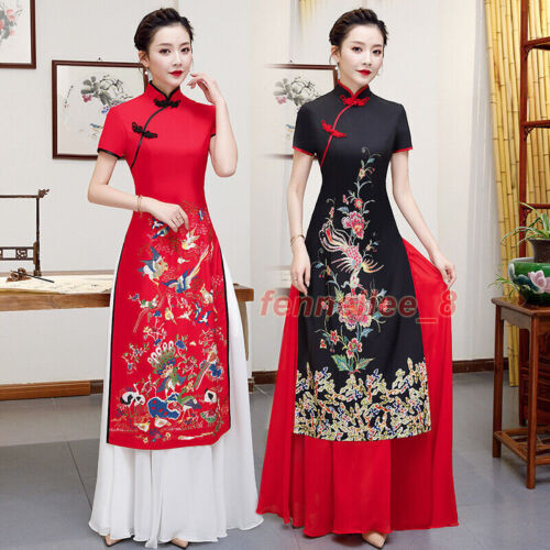 Improved Cheongsam Long Slim Aodai Cheongsam Dress Fashion Cheongsam Dress
