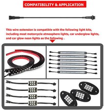 2-10X 2M Extension Cable Cord Wire 4Pin For RGB Neon LED Rock Light Pod Strip