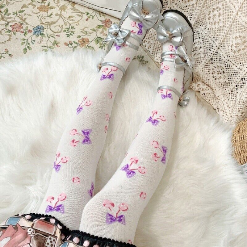 Lolita Stockings Over Knee Thigh High Socks Cotton Blend Lolita Stockings Over Knee Thigh High Socks Cotton Blend