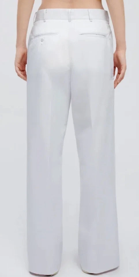NUEVO CON ETIQUETAS RE/HECHO Mujer PANTALONES DE PIERNA ANCHA DEADSTOCK Blanco RELAJADO $300 Talla 6 34” W Foto 2 de 4