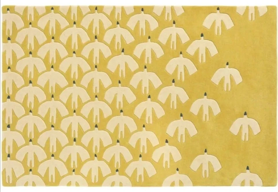 Yellow Rug Hand Tudted Wool Area Rug Nordic Knots Design Rug 8x10 9x12 10x14 All - Image 4 of 4