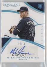2015 Panini Immaculate Rookie Autos Blue 6/49 Mike Foltynewicz #143 Auto 0v1
