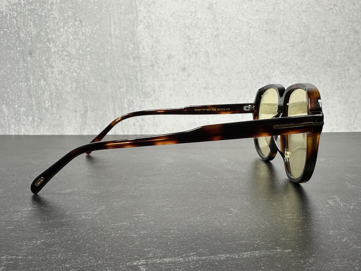 TOM FORD TF 1024 ANTON SUNGLASSES SHINY HAVANA w/YELLOW LENS