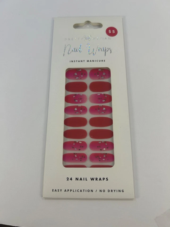 Conjunto de 4 Envoltórios de Unhas Pretty Woman Manicure Instantânea, Nail Art, 24 Unhas cada - Imagem 3 de 4
