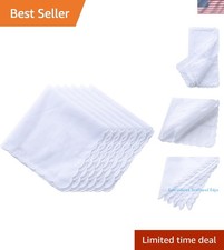 60s Cotton Handkerchiefs with Scalloped Edge - Ideal for Weddings  DIY