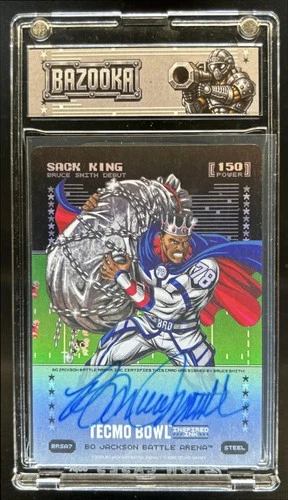 2026 Battle Arena Tecmo Bowl Sack King Debut Bruce Smith Auto Battlefoil #BRSA7