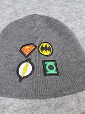Justice League DC Comics Superhero Logo Beanie Hat Kids Gray