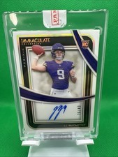 JJ McCarthy 2024 Immaculate Shadow Box Signatures On Card Auto /49 Vikings RC