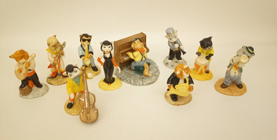 Beswick England Cat Chorus set of 12 figurines jazz fat cat ratcatcher trad jazz