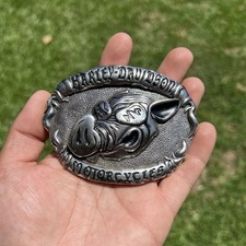 Harley Davidson Motorcycles Belt Buckle Pig Hog Biker