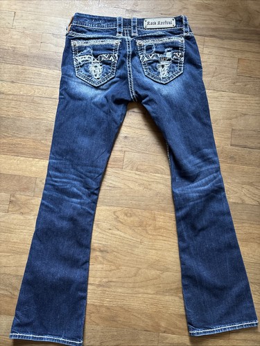 Bota de mezclilla Rock Revival Jovie azul desgastado talla 28X29 para mujer - Imagen 6 de 13