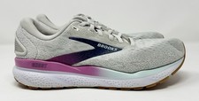 Women's Brooks Ghost 16 White Grey Estate Blue Running Shoes sz 8 D