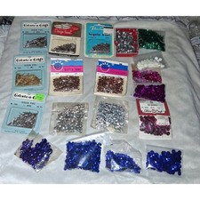 Vintage Sequin Craft Lot Glitter Trims Pins Fibre-Craft Create-a-Craft Retro