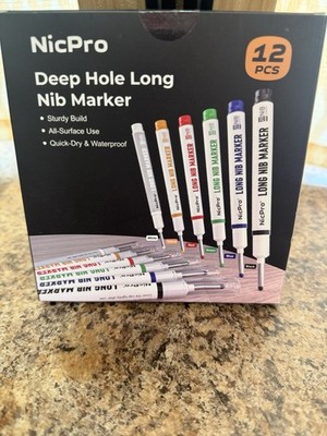Nic Pro Deep Hole Long NIB marker. 12 Piece Set-NEW IN BOX-FAST SHIPPING