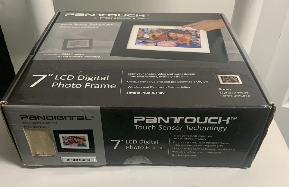 LCD Digital Photo Frame 7” 8000 Images 1GB Remote Control PanTouch PanDigital - Image 3 of 4