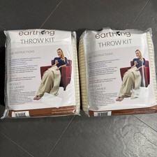 Earthing Throw Kit Grounding Blanket Beige 44"x68" Silver Cord Clint Ober LOT/2