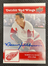 2025-26 UD DETROIT RED WINGS CENTENNIAL NORM ULLMAN #56 RED AUTO SP