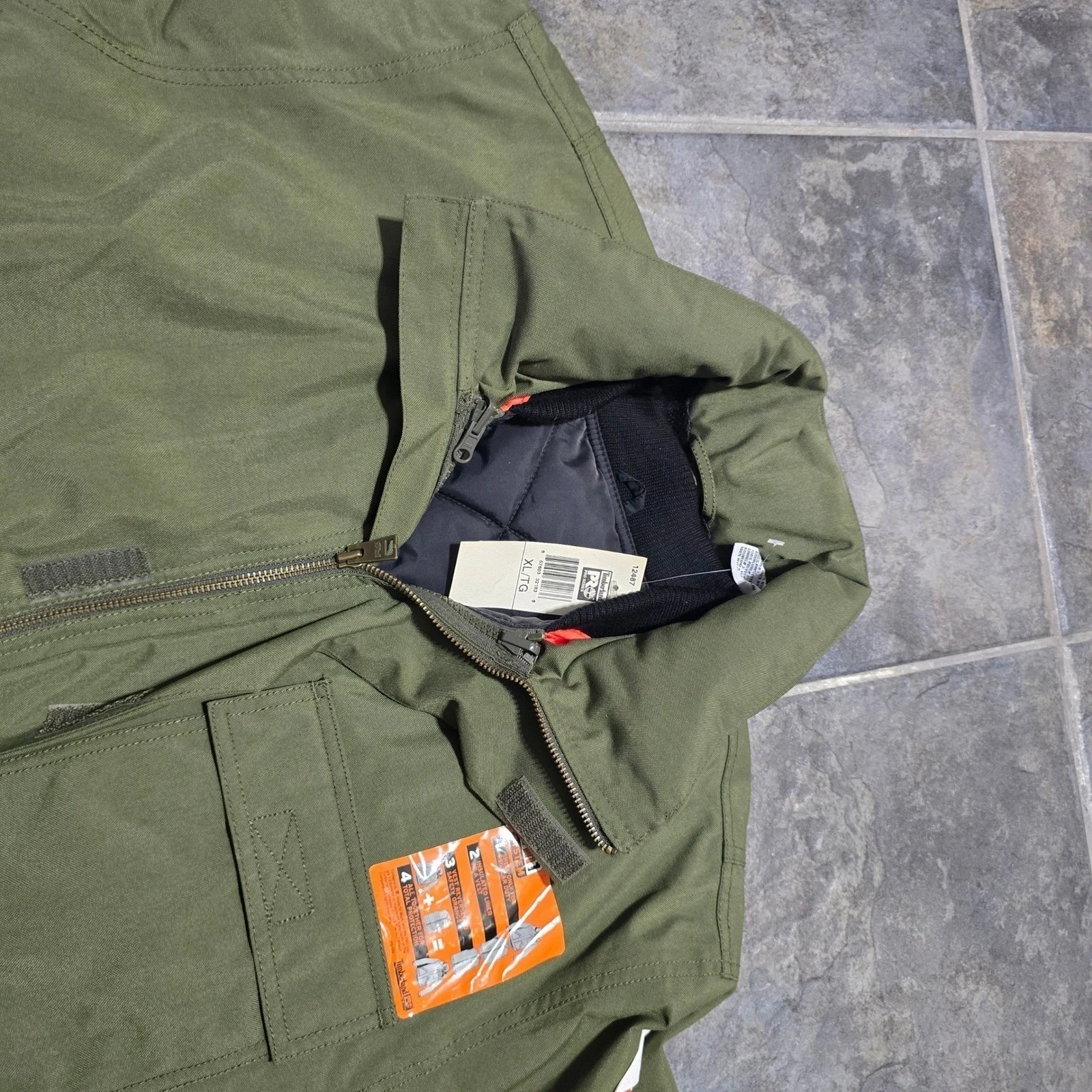 Timberland PRO 4-in-1 System Jacket Mens XL Green Workwear Insulated Reversible image 6