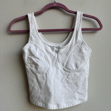 Abercrombie Fitch Soft AF White Corset Crop Top Size XS Summer Vacation