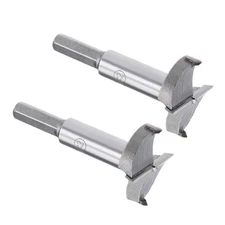 2Pcs Forstner Drill Bits 42mm Carbide Wood Auger Opener Boring Bit Gray