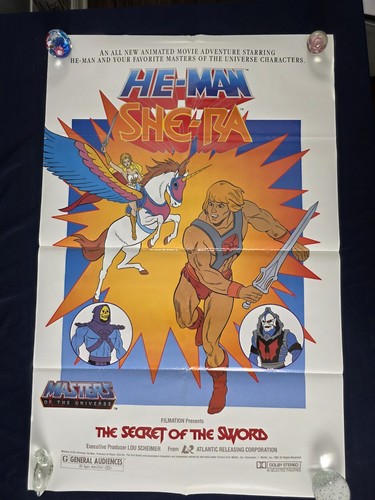 VTG ~ HE-MAN & SHE-RA The Secret of The Sword ~ 1985 27x41 RARE Promo Poster VG - Picture 1 of 10