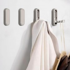 Brushed Nickel Foldable Towel Hooks 4 Pack,Wall Hooks for Hanging Heavy Duty ...