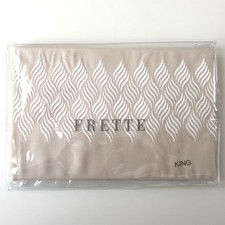 FRETTE Lanterns Embroidery King Sham Pillow Case Cappuccino Bianco 20x28" Cotton
