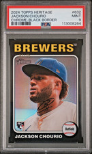 2024 Topps Heritage Chrome Jackson Chourio RC Black Refractor /75 PSA 9 - QTY