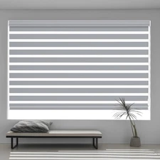 Changshade Dual Layer Zebra Roller Shades Window Treatment Corded Window Blinds