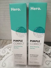 NEW Hero Cosmetics Pimple Correct Acne Clearing Gel Pen - 0.34 oz (2PK BUNDLE)