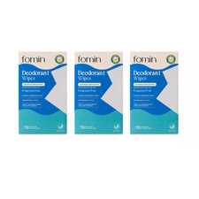 Fomin Deodorant Wipes Fragrance Free 15 count pack of 3 