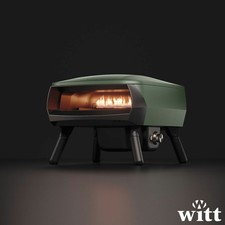 Witt Piccolo Rotante Gas Pizza Oven 13" Green Bundle 5 Piece 500°C Outdoor