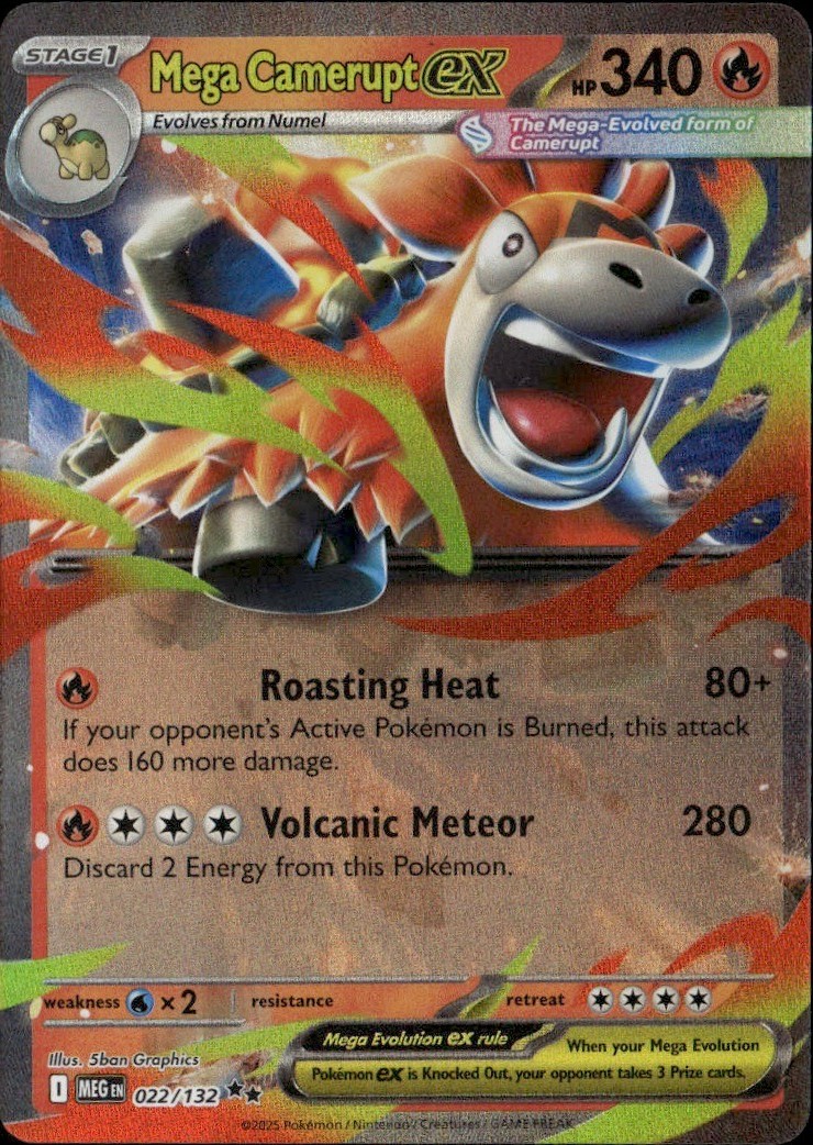 Mega Camerupt ex - Double Rare MEG ME01: Mega Evolution 022/132 LP