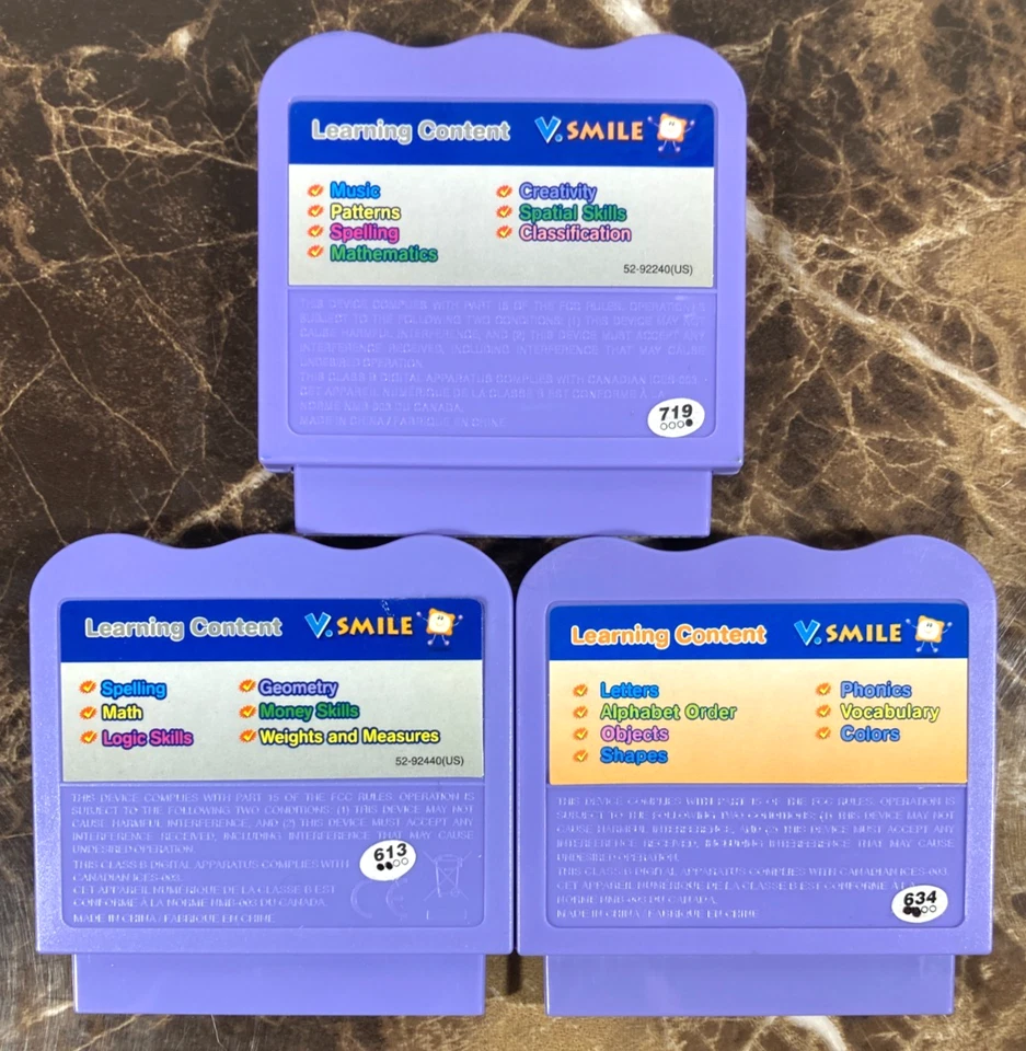 Lot of 3 V-Tech V-Smile Game Cartridges SpongeBob Cinderella Alphabet Park VTech - Image 3 of 4