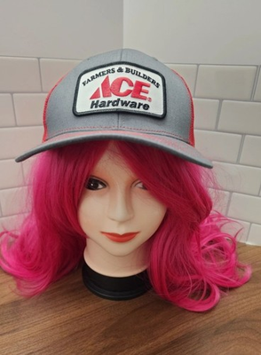 #ad Rare Ace Hardware Farmers amp; Builders Patch Cap Trucker Snapback Hat Richardson $15.99